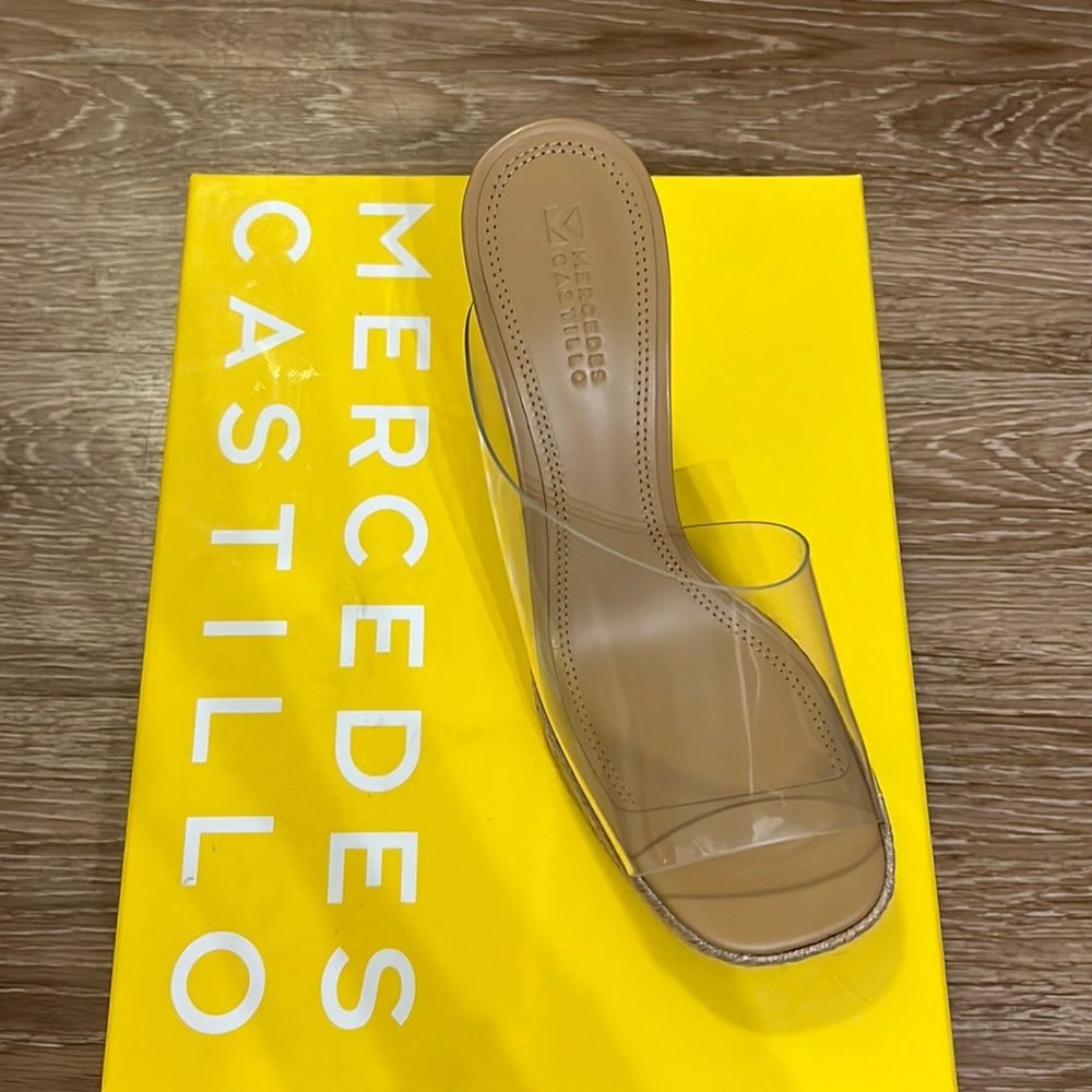 Mercedes Castillo Rocio Clear PVC Espadrille Sandal In Clear Womens Size 37.5